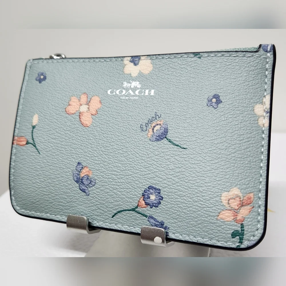 COACH Light Teal Key Pouch NWT C1672G